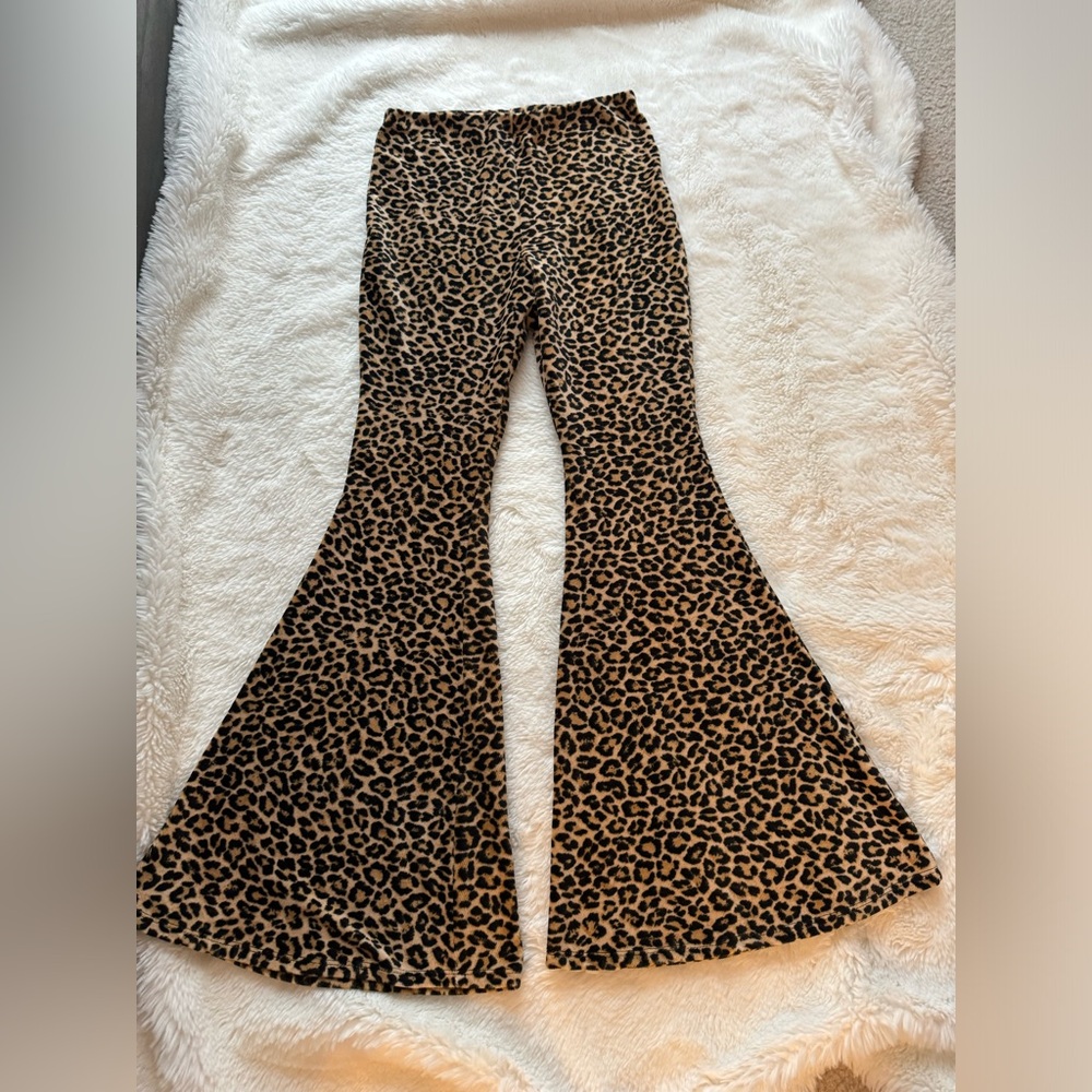 Animal print flare pants